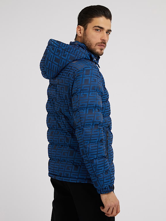 All over logo puffer Men | GUESS® Past Collections 