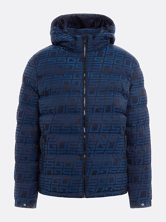 All over logo puffer Men | GUESS® Past Collections 