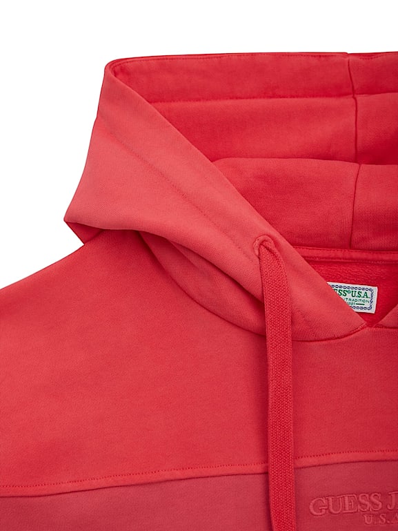 Guess red hoodie discount
