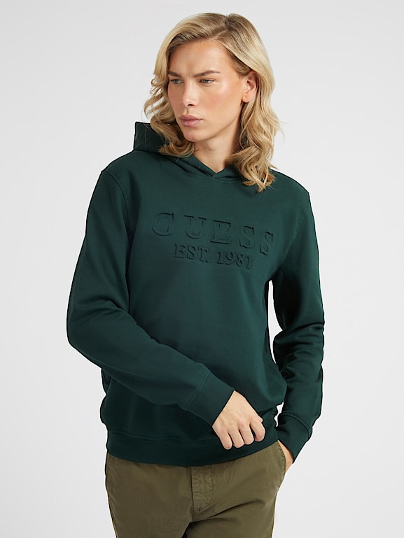Guess embossed logo sweatshirt clearance