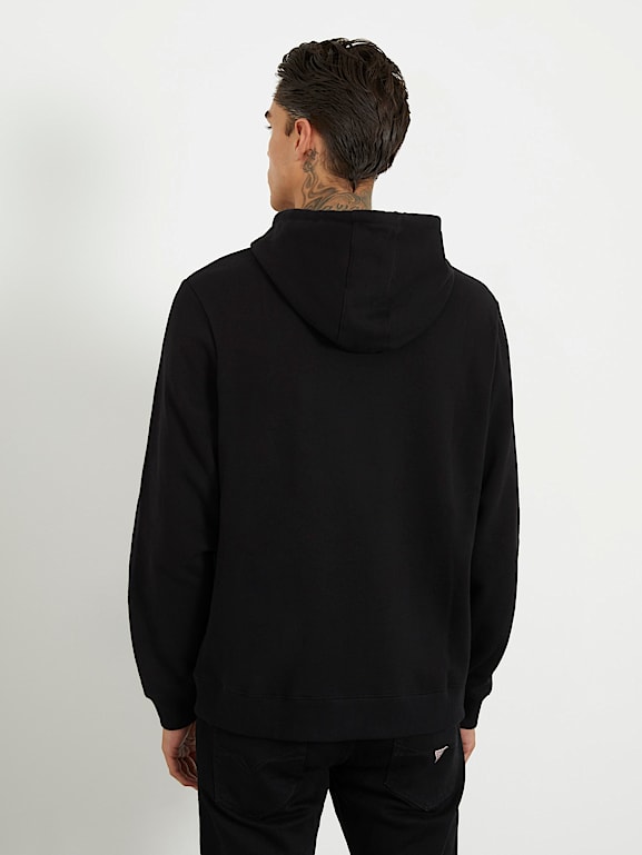 Guess logo deals repeat black hoodie