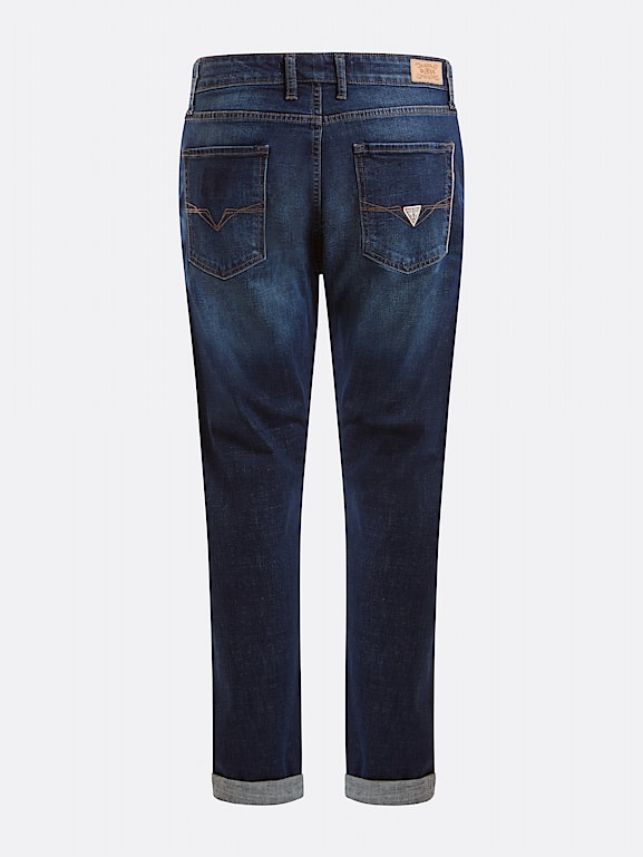 Five-pocket, regular-fit, stretch-cotton denim trousers | GIORGIO ARMANI Man