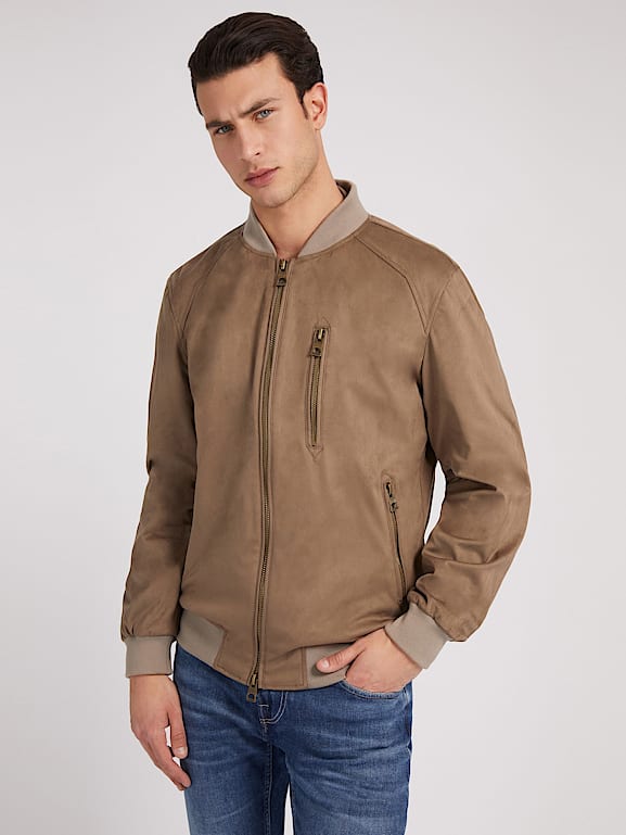 Guess leather bomber jacket clearance
