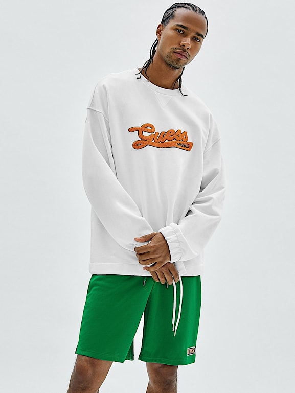 Guess sweatshirt logo sale