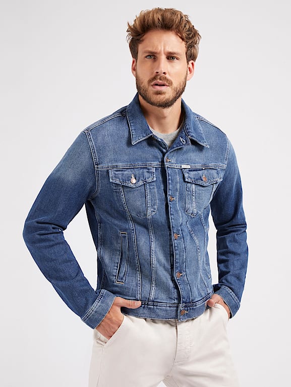 Dark green muscle fit 2025 denim jacket