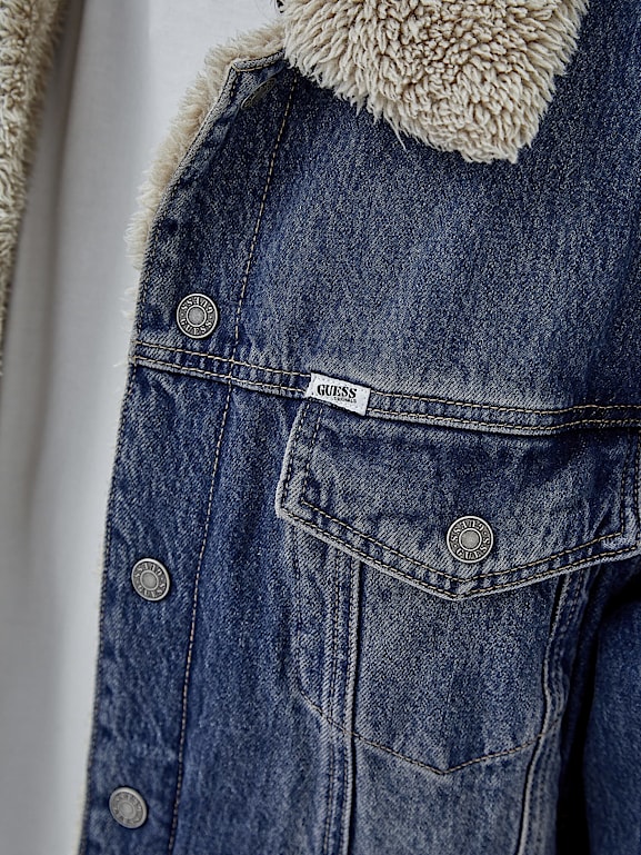 GUESS Originals Faux fur denim jacket Men