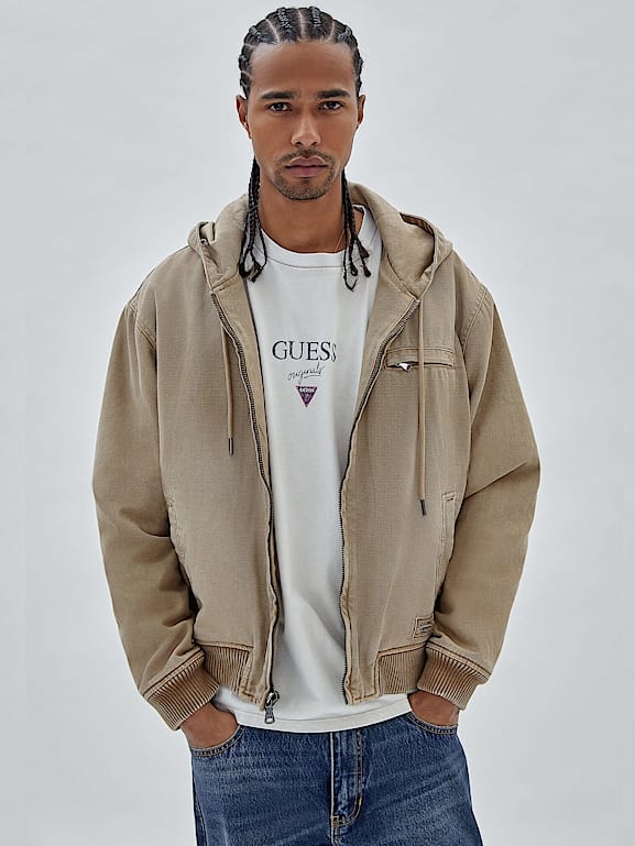 Guess jean jacket with hoodie clearance