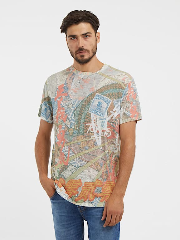 Guess printed t shirt clearance