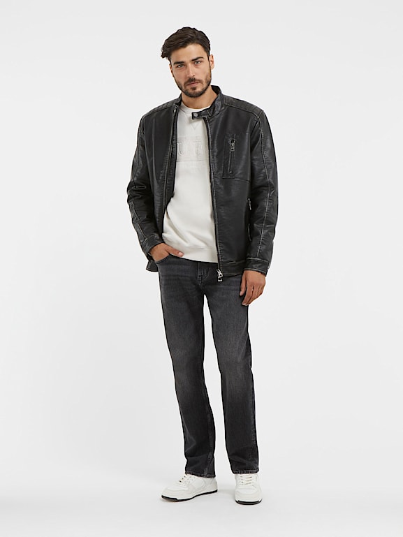 GUESS Casaco biker efeito pele