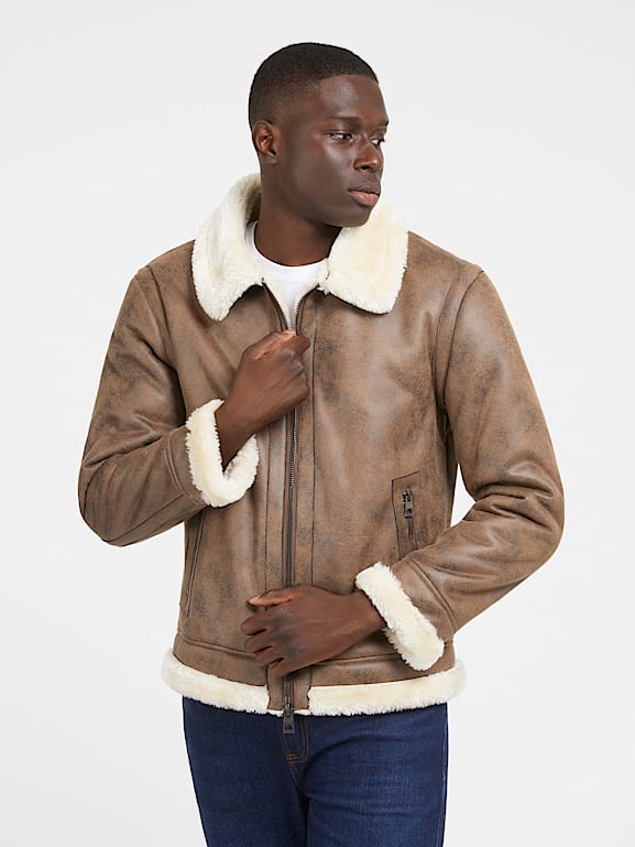 Guess faux shearling jacket clearance
