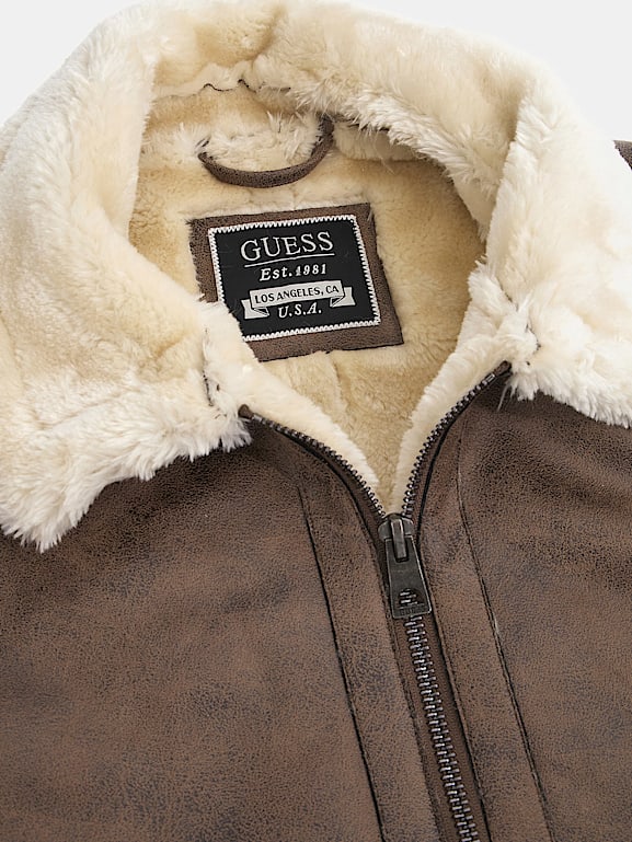 Guess faux shearling jacket hot sale