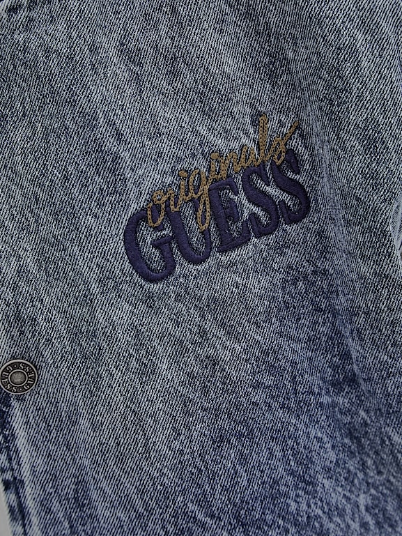 Guess denim bomber jacket sale