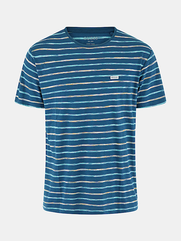 Guess blue and white striped shop shirt