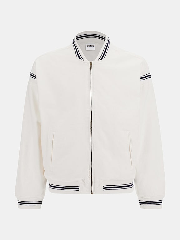 Guess white store bomber jacket
