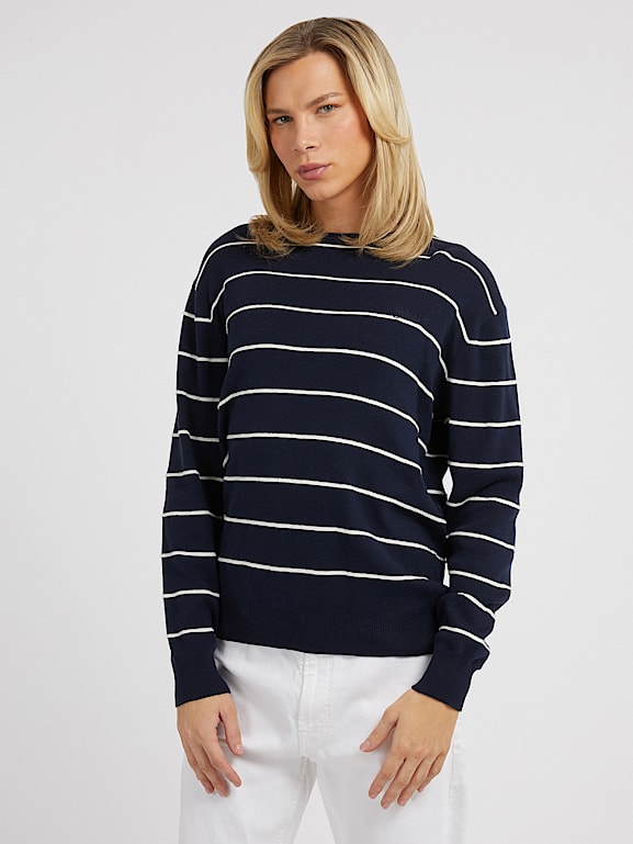 Guess sweater striped clearance