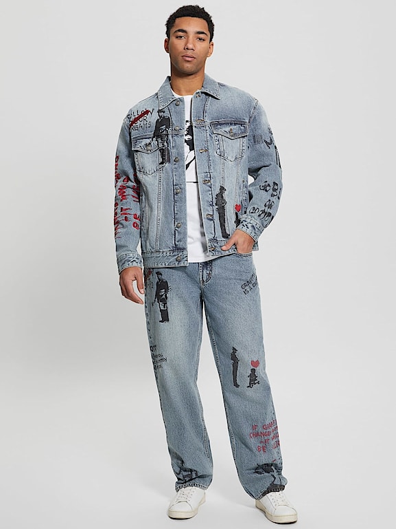 All over print denim jacket deals