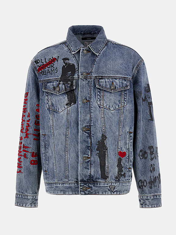 Guess graffiti denim jacket online