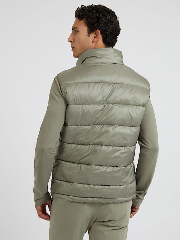 Army green puffer vest 2025
