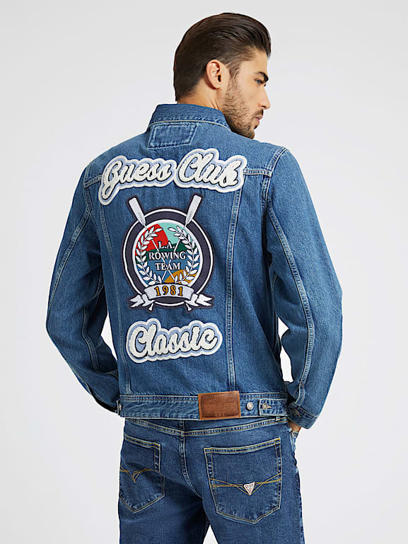Back patch denim jacket Men GUESS Past Collections