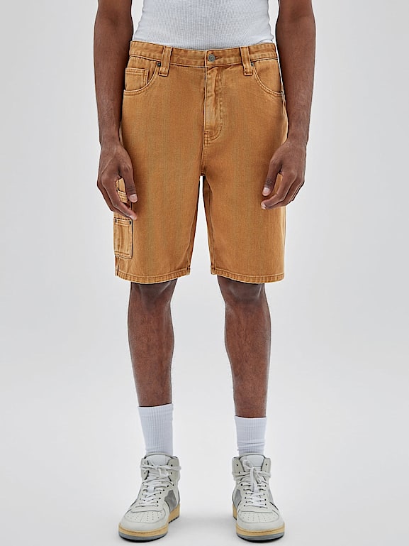 Mens tan denim shorts sale