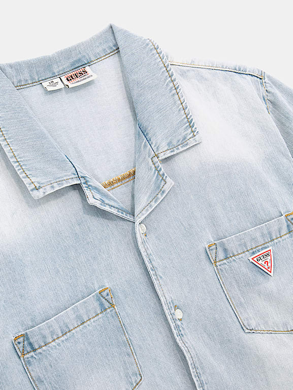 Guess lalima denim shirt top