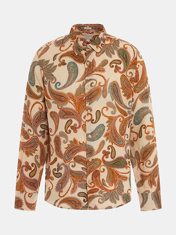 GUESS® Paisley print linen shirt 