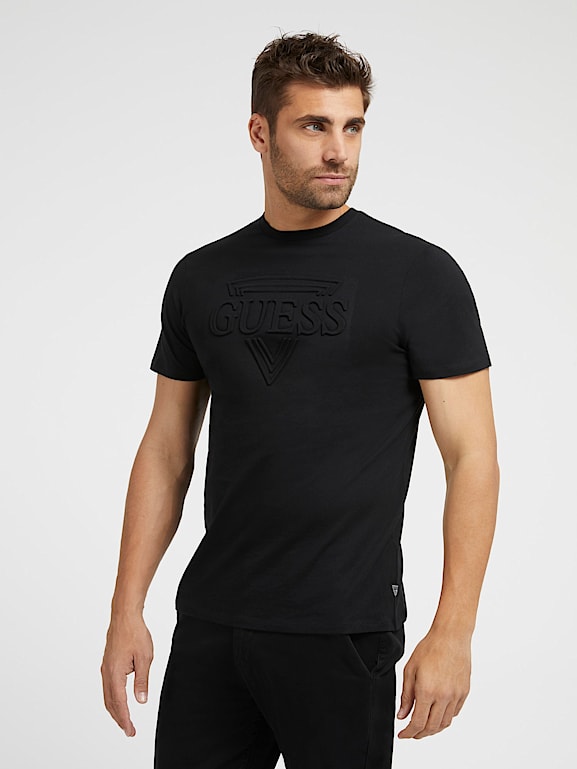 Guess black logo t shirt clearance