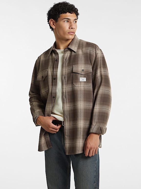 Plaid Long Sleeve Pocket Shirt Men GUESS Jeans