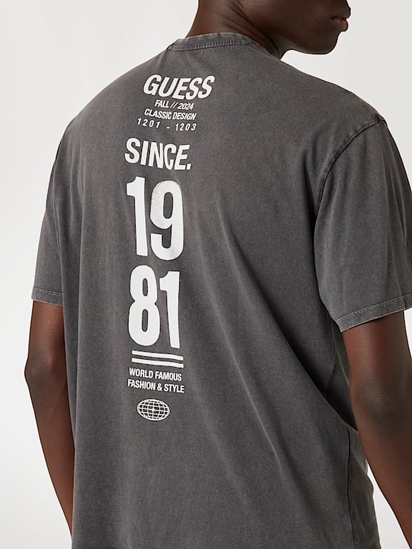 GUESS Onde ve arkada bask l t shirt Erkek