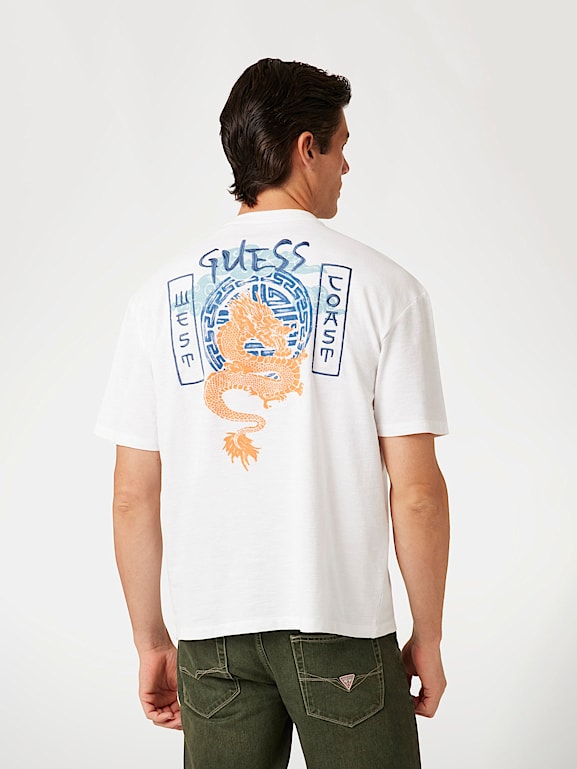 GUESS T shirt met print achterkant Heren