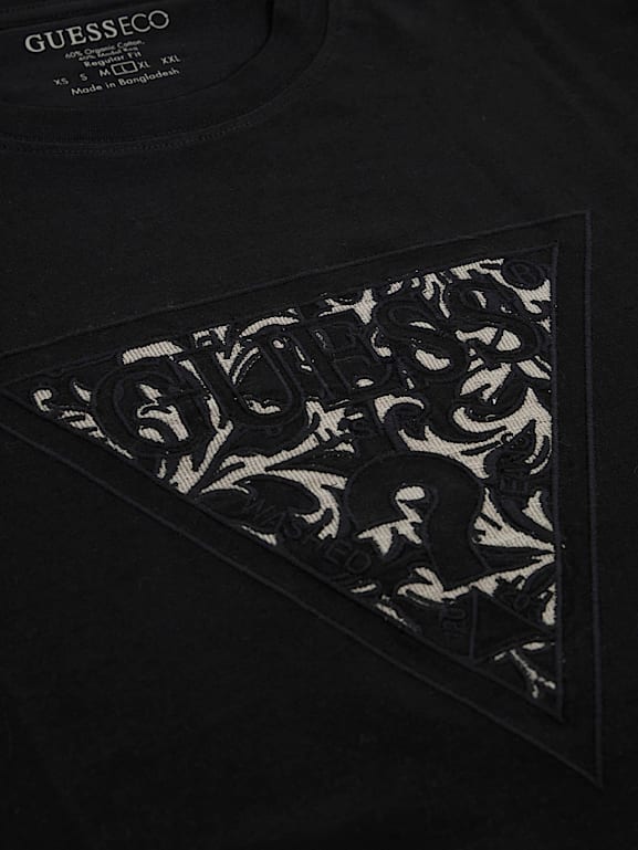 GUESS T Shirt Logostickerei Herren