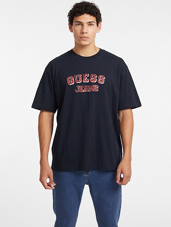 Oversized Vintage Print Tee Men GUESS Jeans