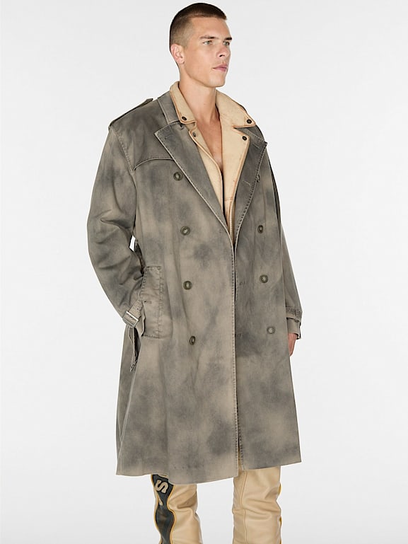 Mens suede trench coat hotsell
