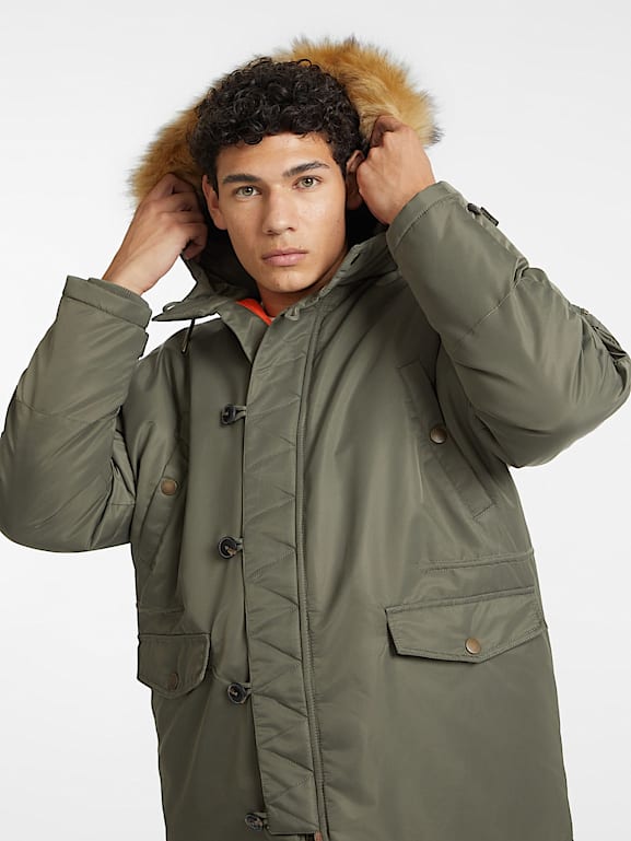 Guess green parka store