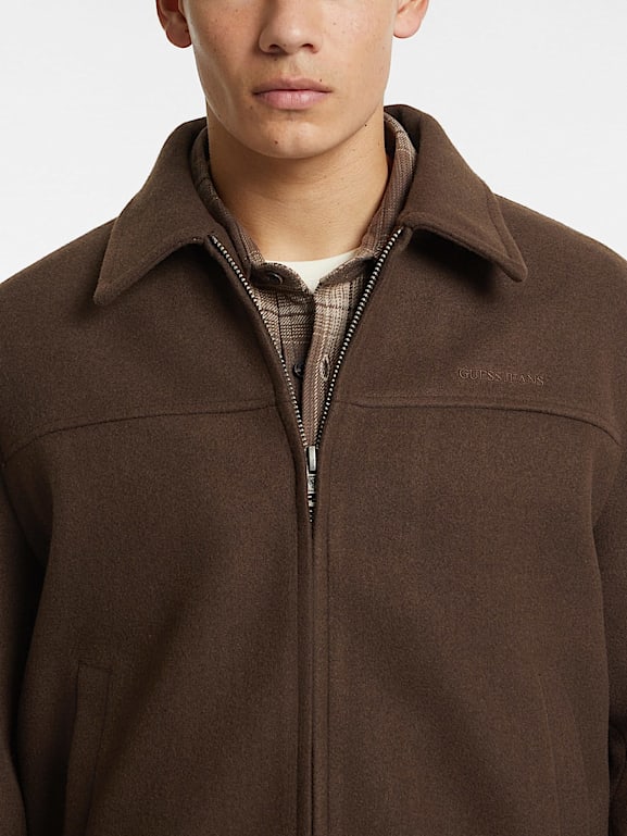 Woven Faux Wool Jacket Men GUESS Jeans
