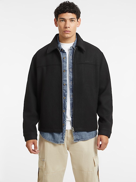 Woven Faux Wool Jacket Men GUESS Jeans