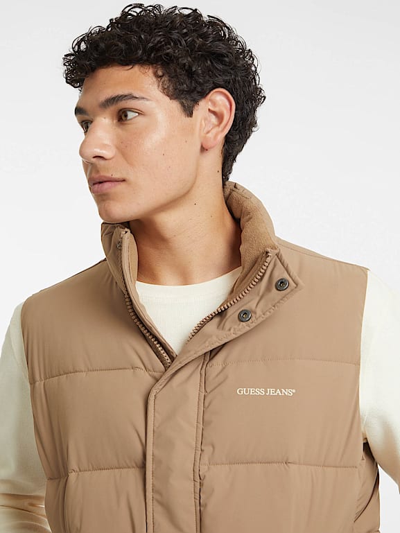Beige puffer vest new arrivals