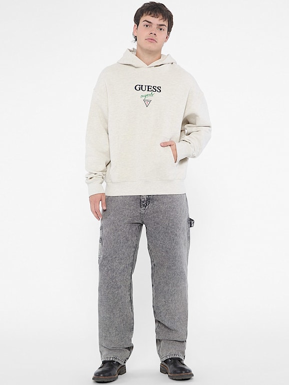 Guess triangle logo hoodie best sale