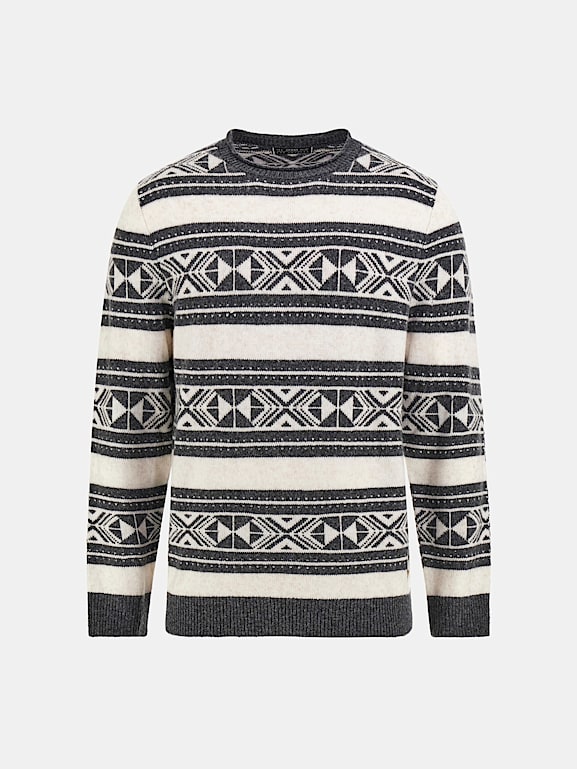 GUESS Trui met ronde hals gemengde wol Heren