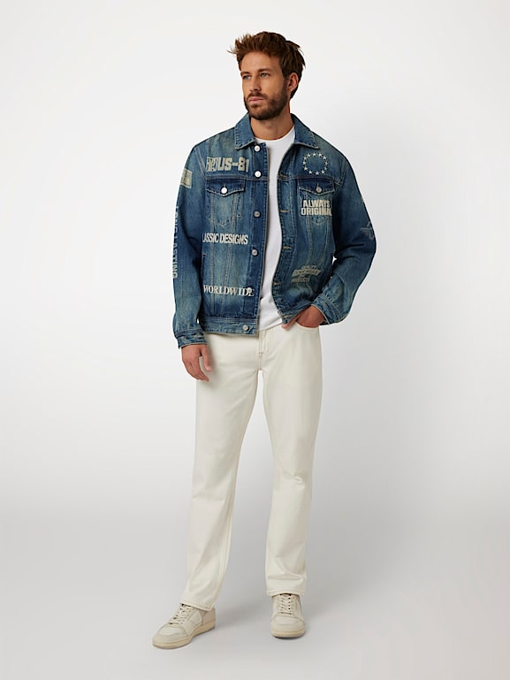 Veste jean imprimé online