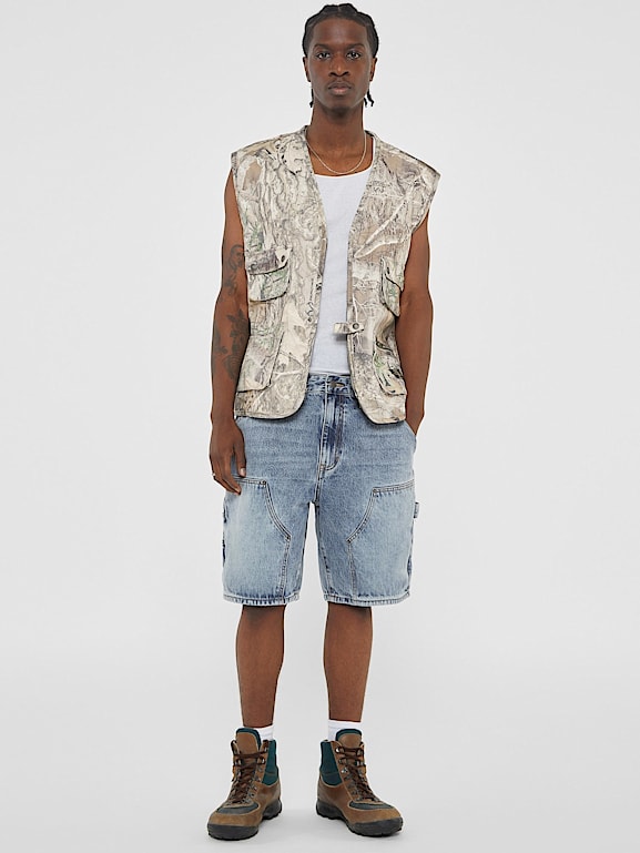 GUESS Originals Mid rise carpenter denim shorts Men