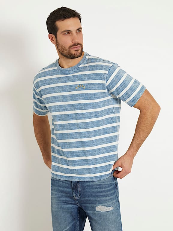 Guess t shirt rayé homme outlet