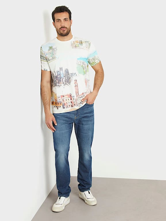 GUESS® T-shirt Allover-Print Herren 