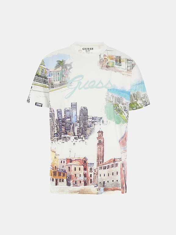 GUESS® T-shirt Allover-Print Herren 