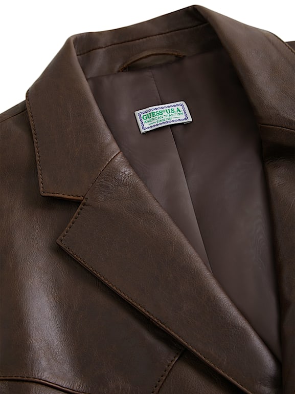 Guess leather blazer discount