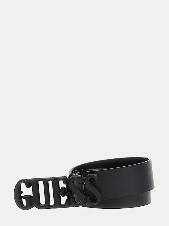 Guess white online belt mens