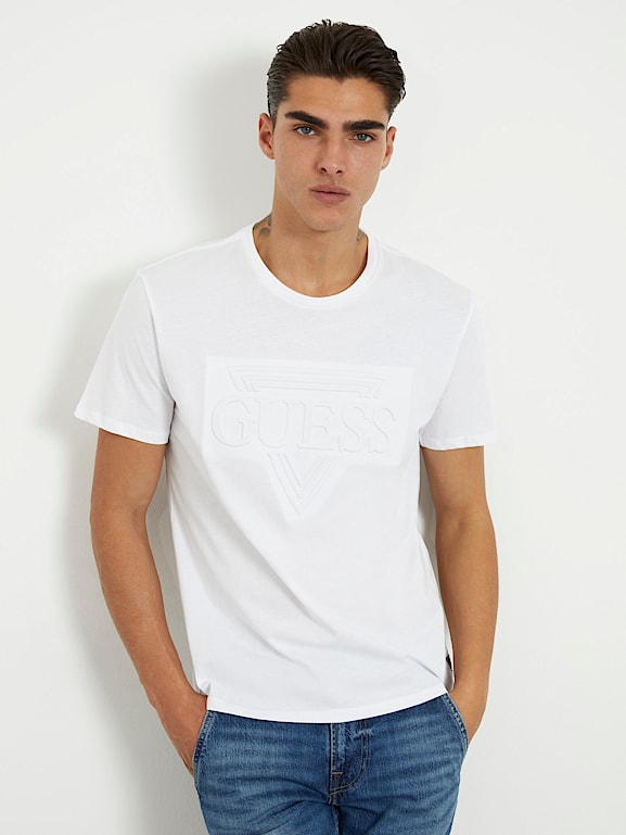 GUESS T shirt logo triangle Homme