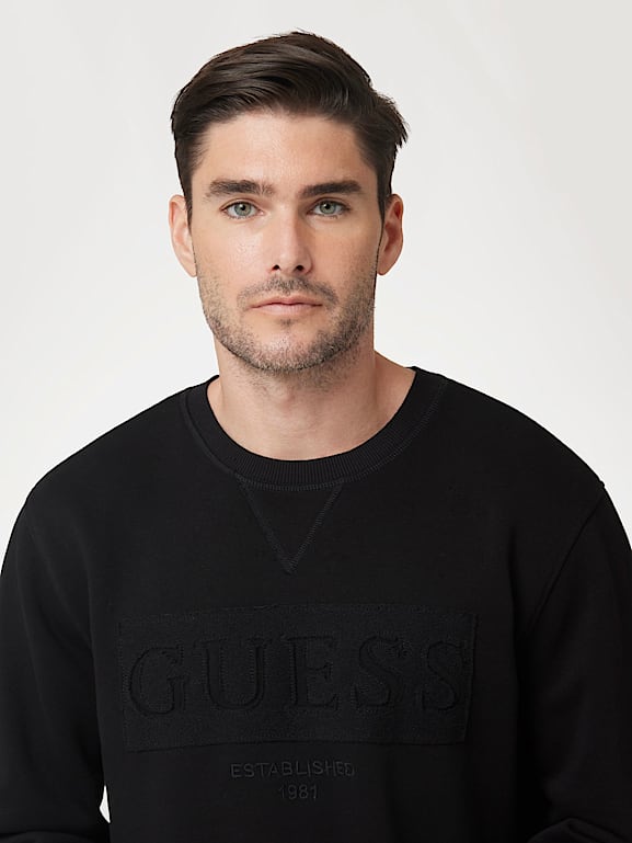 Guess lounge logo crew sweatshirt online