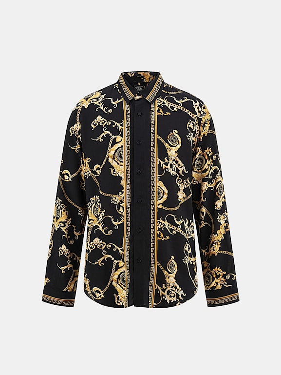 Barocco Rodeo Print Slim Fit Silk Shirt - print Blouses & Tops