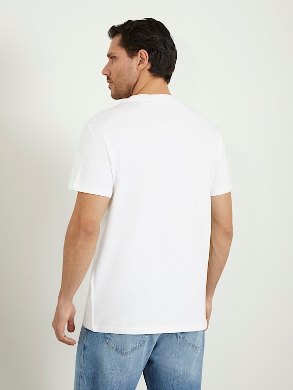 GUESS® Embroidered triangle logo t-shirt